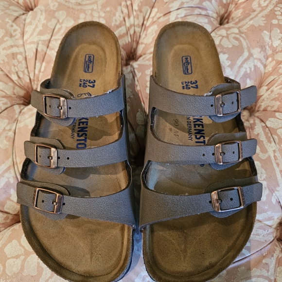 Birkenstock Women's Triple Strap Mules - Dark Brown - Picture 1 of 4